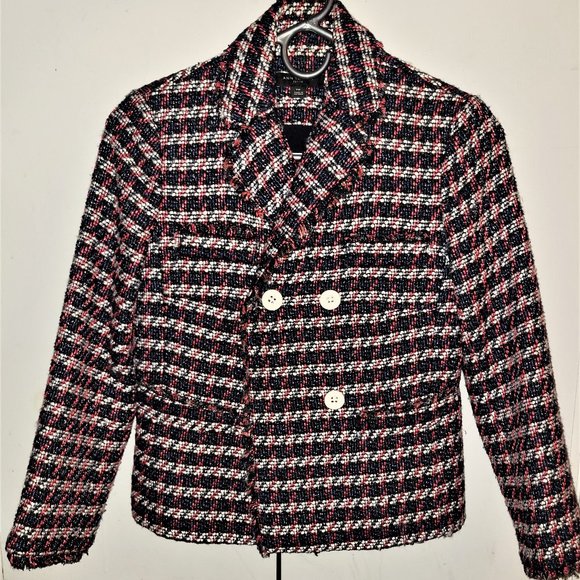 Ann Taylor Tweed  Red/White/Blue Double Breasted Blazer - 00P - Picture 1 of 4
